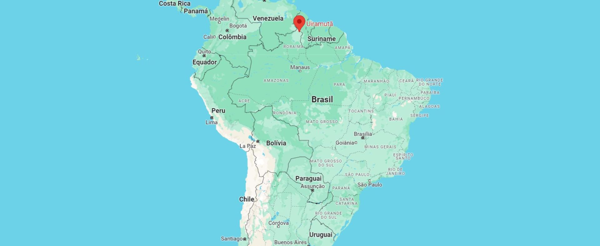 Uiramutã fica localizada no extremo norte do Brasil